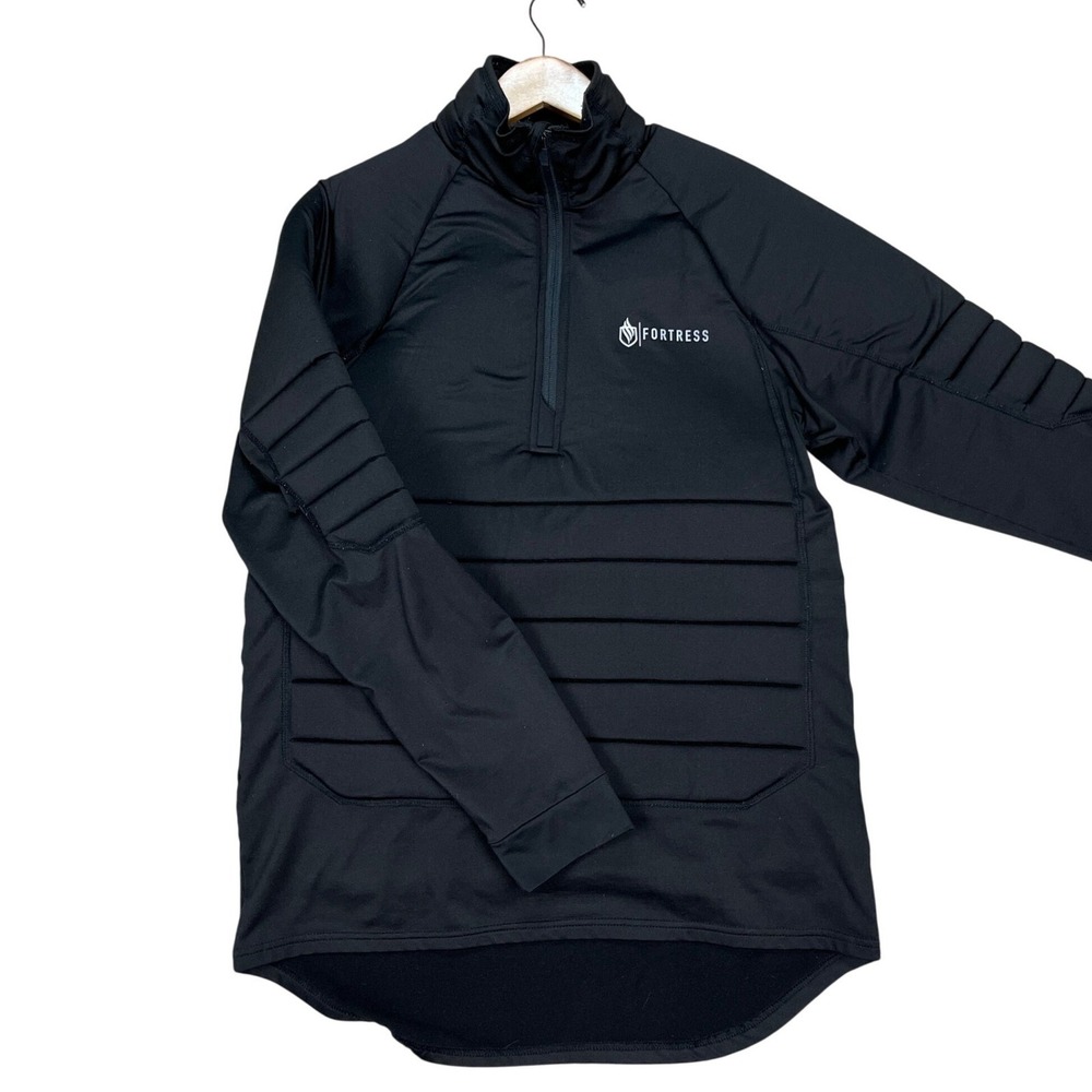 Fortress Pullover Mens Large Black Padded Insulated 1/4 Zip All Weather Gear EUC
